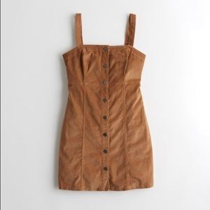 Hollister Corduroy Square Neck Button Down Dress